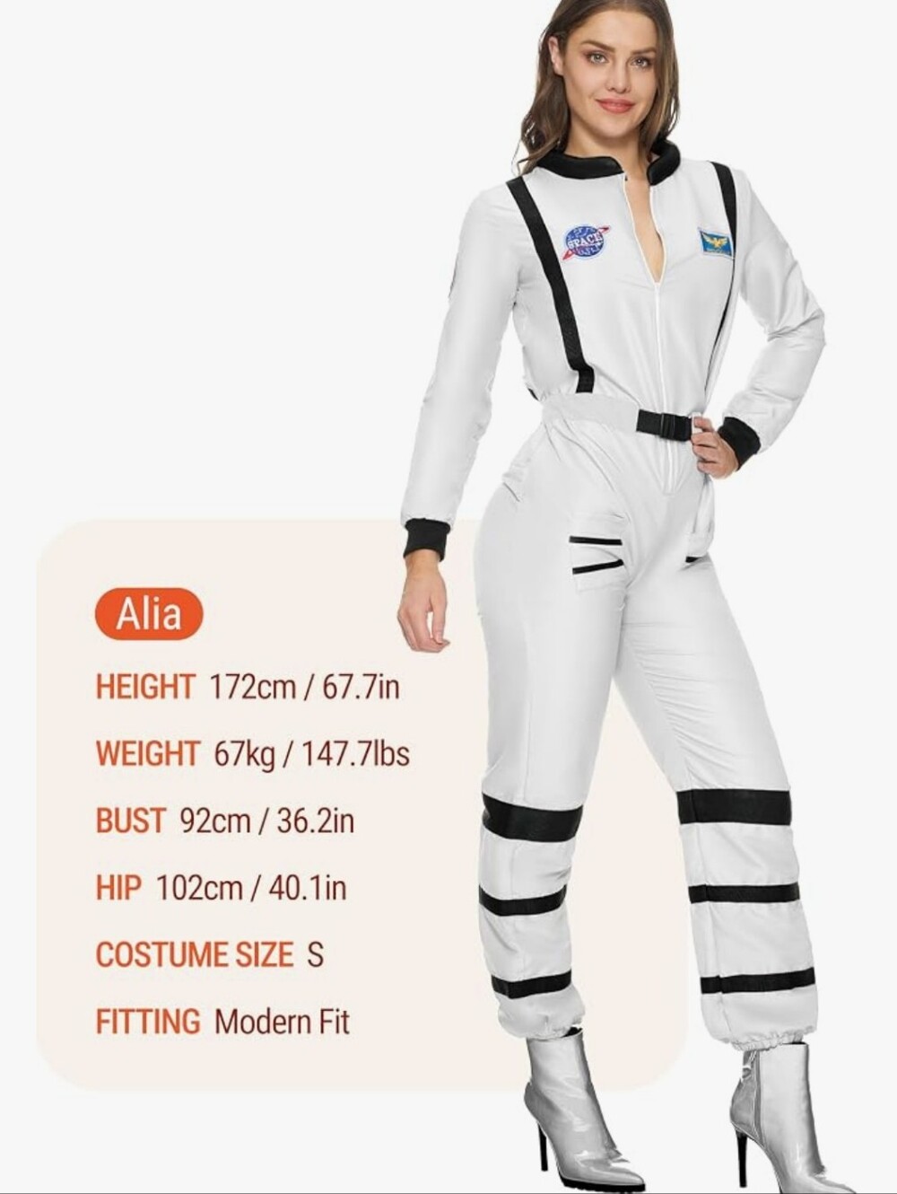 Astronaut Women's Jumpsuit Astronaut Space Costume Large New - Picture 4 of 8